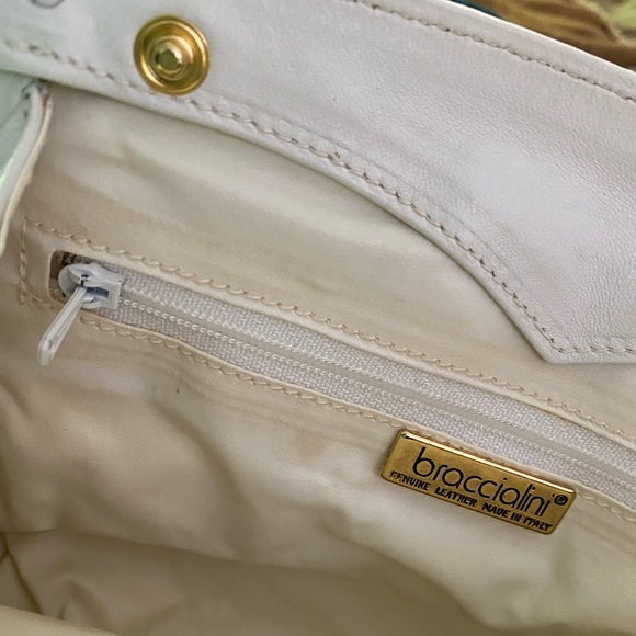 Vintage 90s BRACCIALINI Leather Clutch - Picture 8 of 10